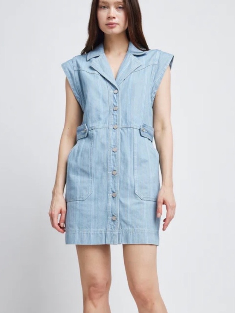 Self Contrast Ailany buttoned front mini dress Size Small